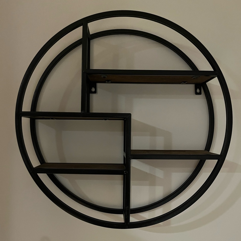 Mounted Iron Circle Hanging Storage Shelving Floating Shelf